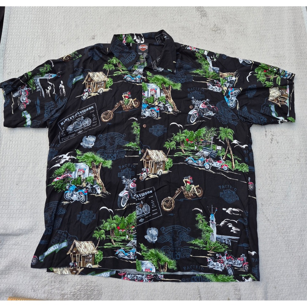 VTG Harley Davidson Tori Richard Mens 3XL Hawaii Motorcycle Exclusive Aloha rare